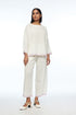 Galushkoi ivory handloom cotton linen elasticated pants