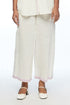 Galushkoi ivory handloom cotton linen elasticated pants