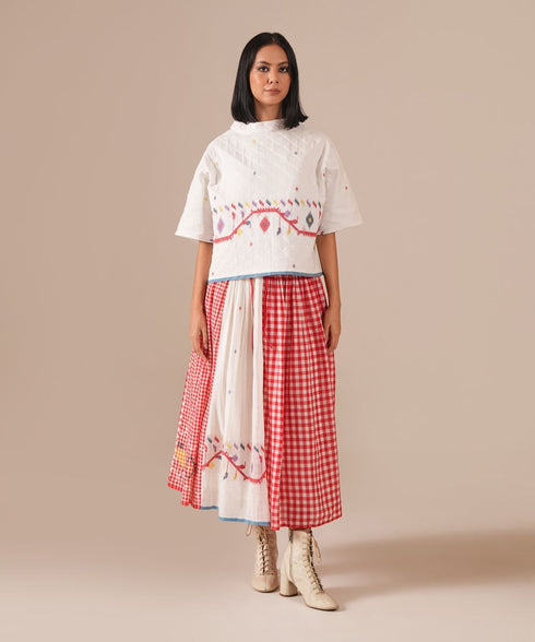 Garnet ivory top with skirt