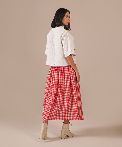 Garnet ivory top with skirt