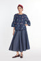 Gerbera blue peplum jacket