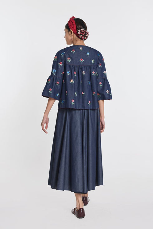Gerbera blue peplum jacket