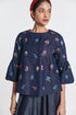 Gerbera blue peplum jacket