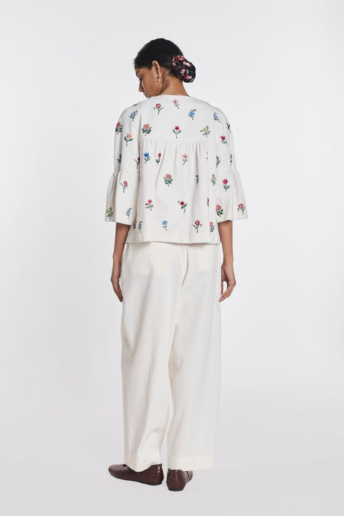 Gerbera ivory peplum jacket