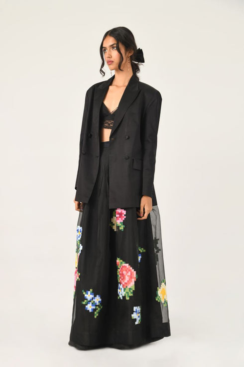 Gertrude digital embroidered skirt