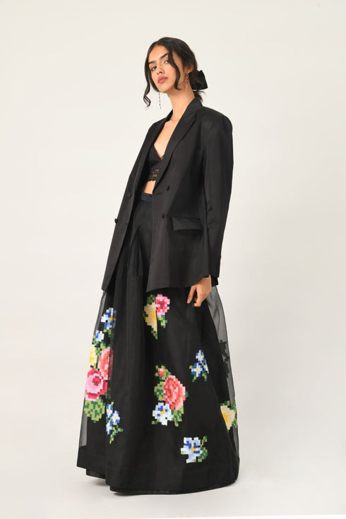 Gertrude digital embroidered skirt