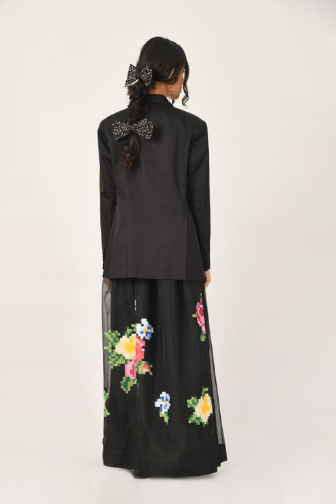 Gertrude digital embroidered skirt