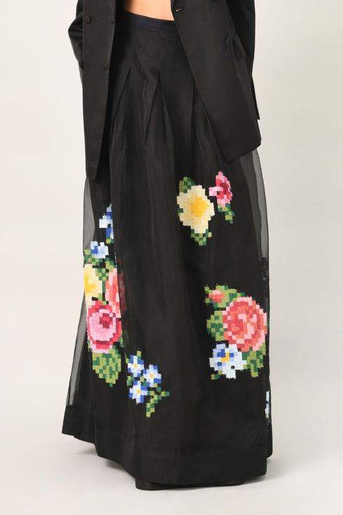 Gertrude digital embroidered skirt