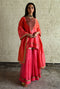 Ghevar pink ombre kurta with sharara