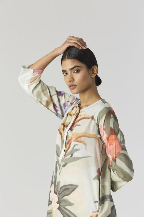 Gia mint long kurta set