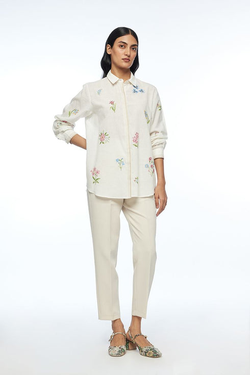 Glabrifolia ivory cross stitch shirt