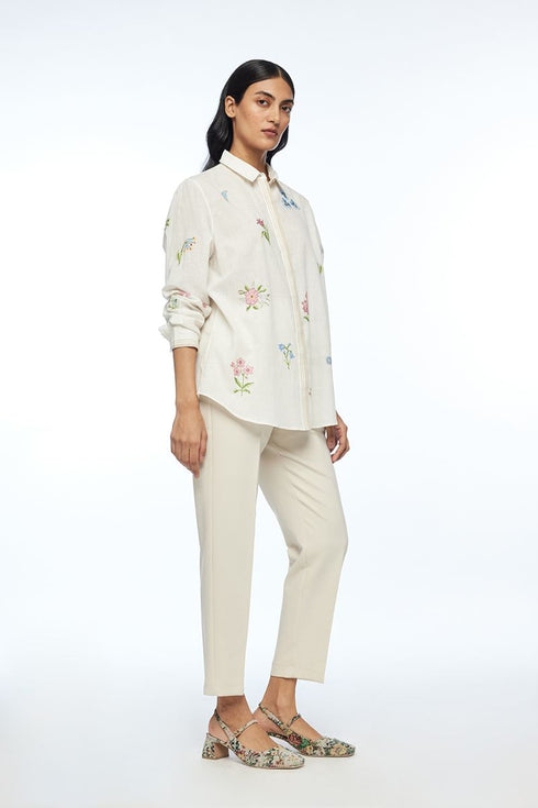 Glabrifolia ivory cross stitch shirt