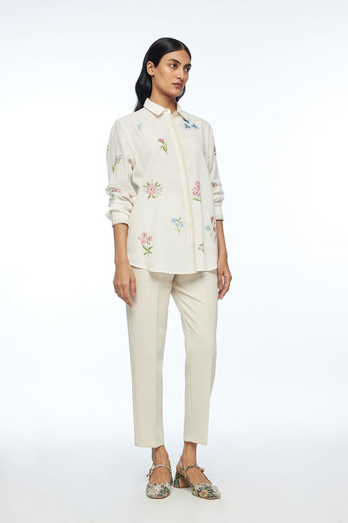 Glabrifolia ivory cross stitch shirt