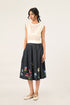 Glaciliflora embroidered pleated skirt