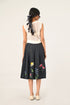 Glaciliflora embroidered pleated skirt