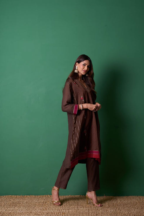 Glee brown kurta set