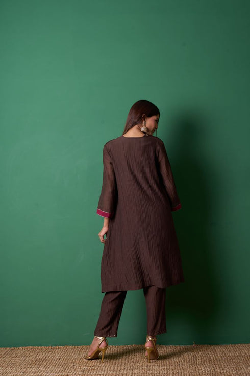 Glee brown kurta set