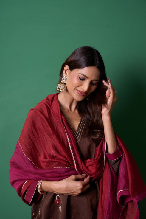 Glee brown kurta set