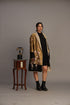 Gold zari silk tissue long jacket