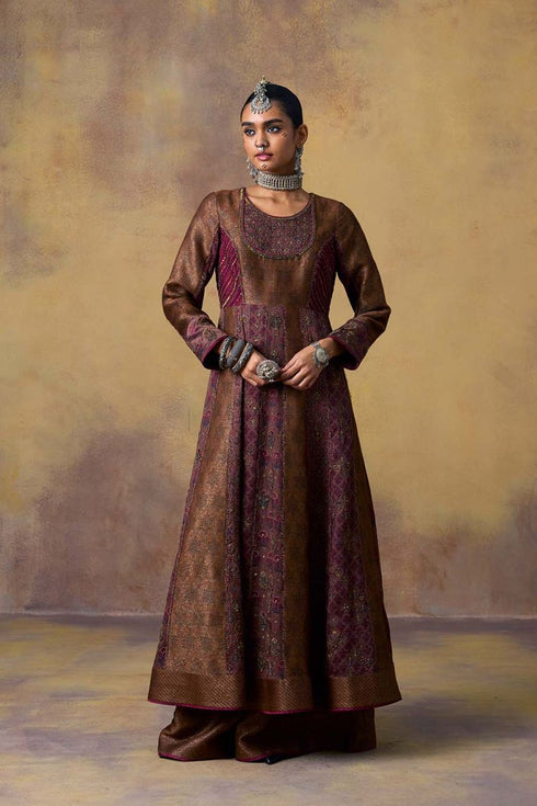 Goonj black brocade anarkali