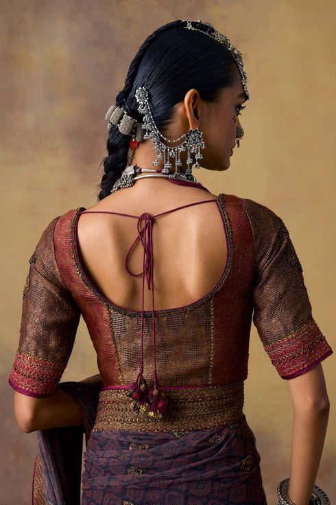 Goonj black brocade blouse