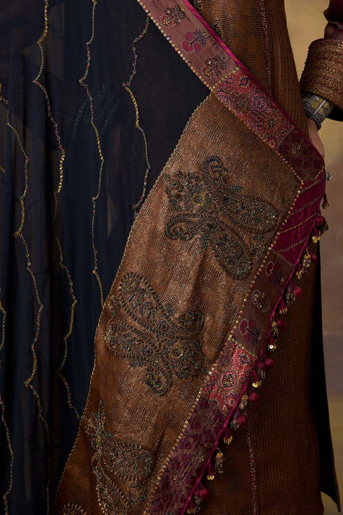 Goonj black georgette heavy dupatta