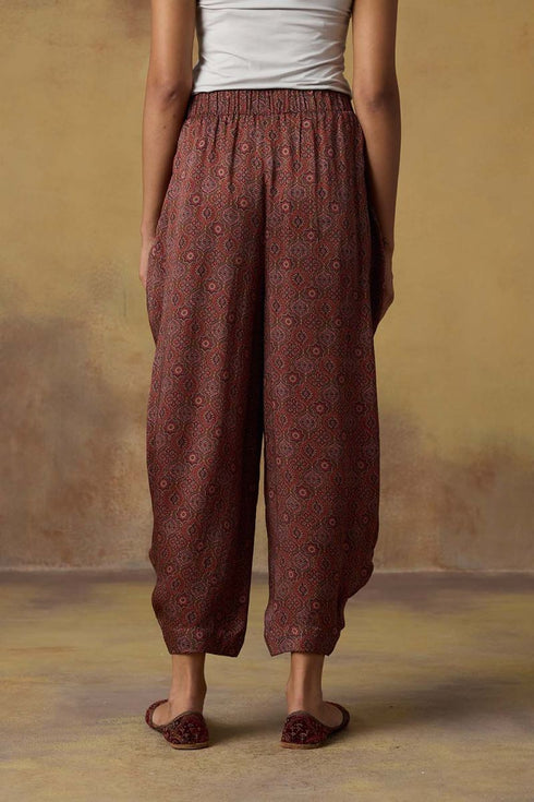 Goonj maroon ajrakh cowl salwar