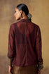 Goonj maroon ajrakh tulle blazer