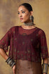 Goonj maroon ajrakh tulle crop top