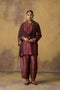 Goonj maroon ajrakh tulle stole