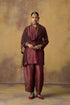 Goonj maroon ajrakh tulle stole
