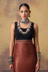 Goonj maroon brocade dress