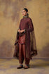 Goonj maroon brocade heavy cowl ijar