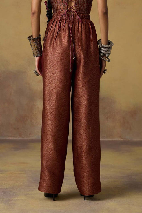 Goonj maroon brocade pants