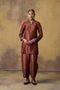 Goonj maroon brocade short kurta