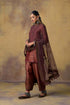 Goonj maroon brocade short kurta