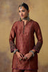 Goonj maroon brocade short kurta