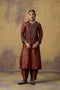 Goonj maroon brocade yoke phiran