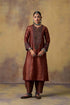 Goonj maroon brocade yoke phiran