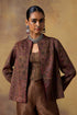 Goonj maroon silk blazer