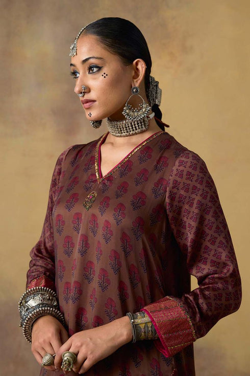 Goonj pink ajrakh kurta