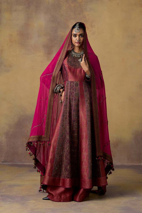 Goonj pink brocade anarkali