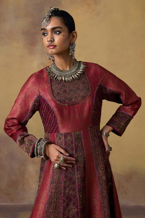 Goonj pink brocade anarkali