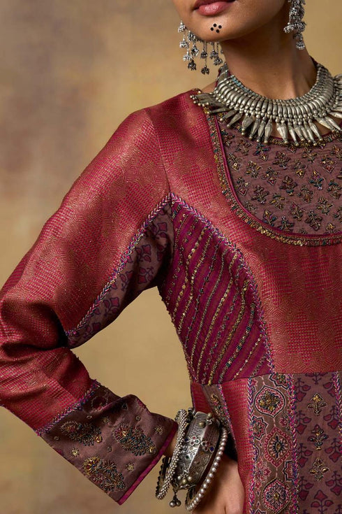 Goonj pink brocade anarkali