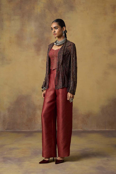 Goonj pink brocade pants