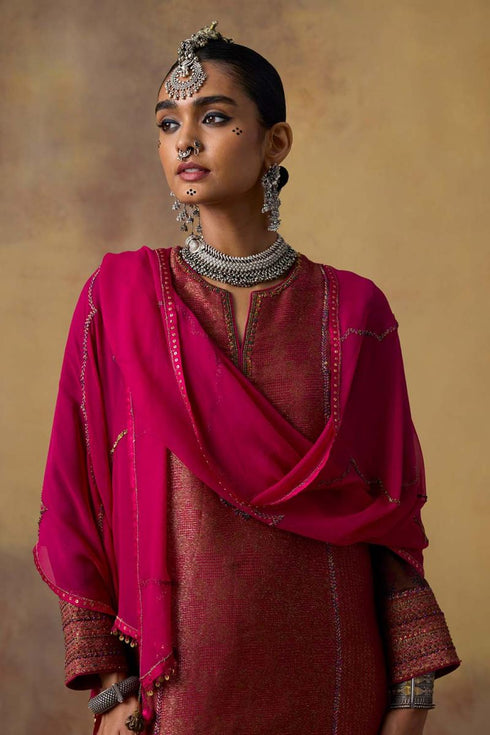 Goonj pink georgette stole