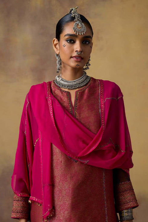 Goonj pink georgette stole