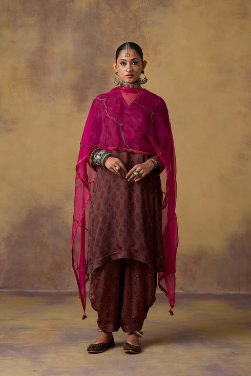 Goonj pink organza stole