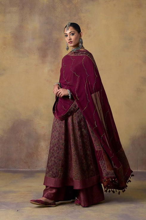 Goonj purple brocade anarkali