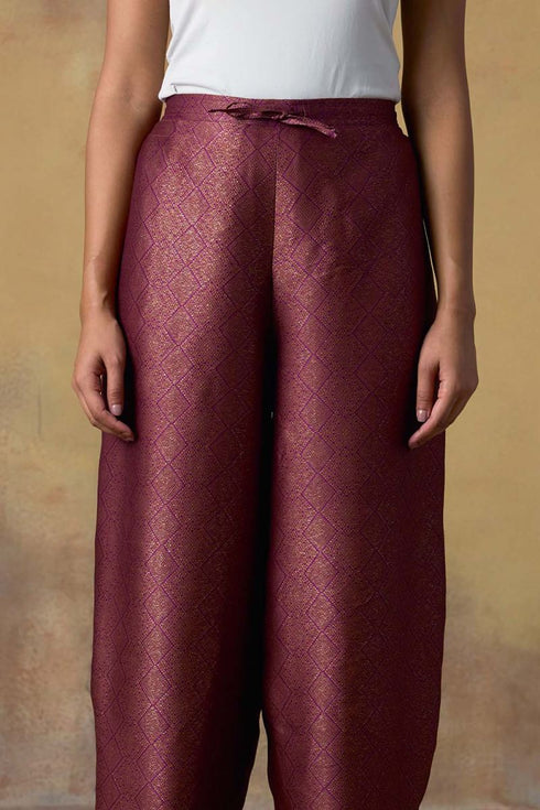 Goonj purple brocade cowl ijar